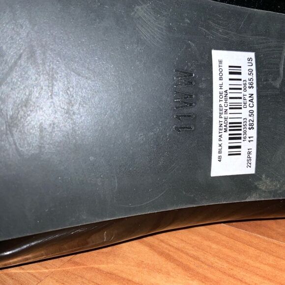 Torrid Black Patent Peep-Toe Heeled Boots - Picture 7 of 8